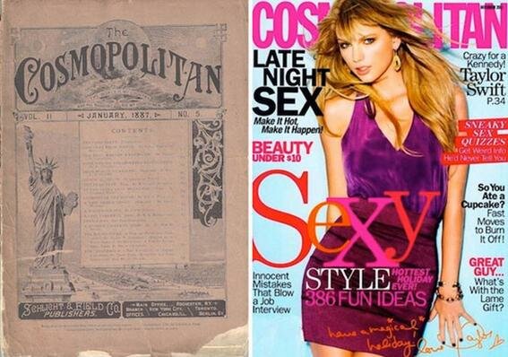 Первые номера женских журналов (1867-2005 гг.) и их современные обложки